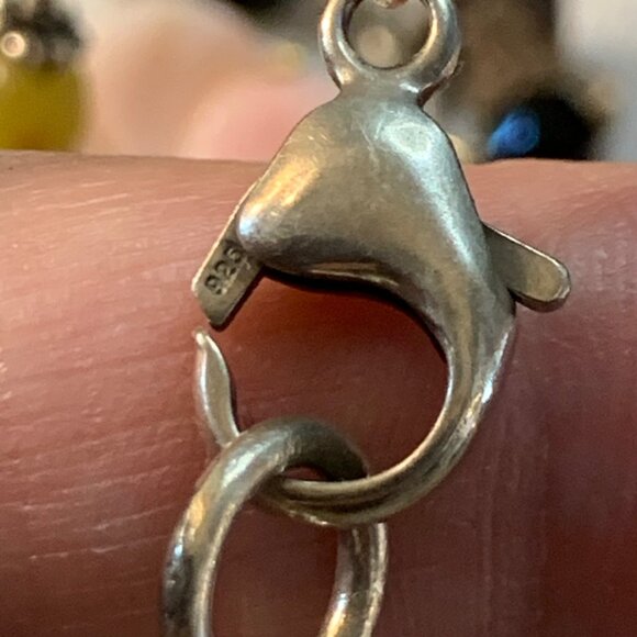 Sterling Silver 925 Lime Green Quartz Beaded Design Necklace Size 18'' Length - Picture 4 of 8